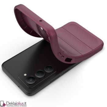 Magic Shield guminis dėklas su kameros apsauga - bordo spalvos (Xiaomi Redmi 15 4G)